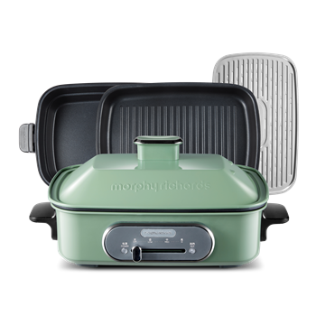 英国摩飞多功能料理锅电烧烤肉锅炉网红锅一体家用蒸煮炒煎电火锅（清新绿）